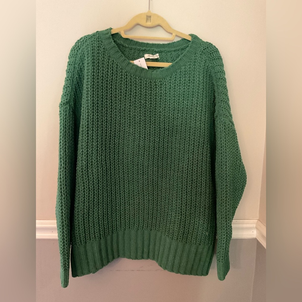 American Eagle Outfitters Forest Green Crew Neck Sweater